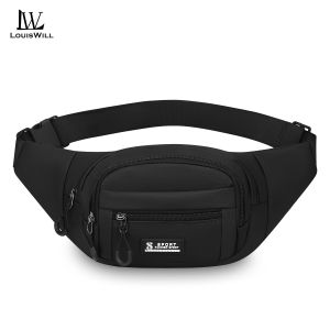 LouisWill Mens Waist Bag Multifunctional Chest Bag Waterproof Sports Bag Large Capacity Phone Bag Casual Bag Messenger Bag Outdoor Fitness Bag Travel Bag Business Bag