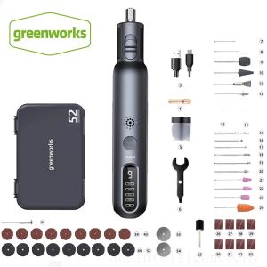 Xiaomi Youpin Greenworks 8V mini Grinder 52pcs 80W Engraving Grinding Cordless Variable Speed Power Tools USB Charger Tools for Grinding Cutting Wood Carving and Sanding