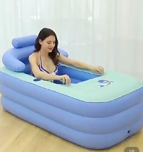 Household Adult Inflatable Tub - Thickened Bath Barrel for Sitting and Lying Foldable and Handy Gadget