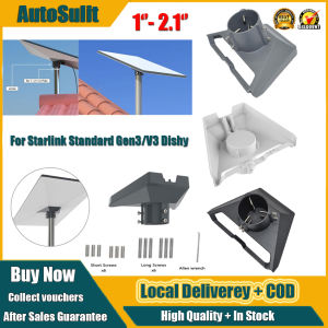 Starlink Gen 3 Mount Kit For V3 Dishy | 1-2.1 Adjustable Pole Adapter W/Weatherproof Design - Heavy Duty Satellite Dish Installer For Philippines (3X Rustproof)
