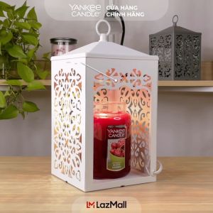 Đèn lồng đốt nến Scroll Lantern White từ Yankee Candle