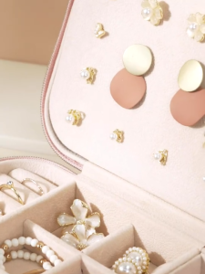 Hộp đựng trang sức du lịch G01 bằng da sang trọng nhiều ngăn hình vuông đựng phụ kiện trang sức