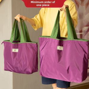 Foldable Large Capacity Shopping Bag Travel Shoulder Bag Lightweight Eco-friendly Handbag for Outing Vegetable Buying