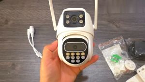 LLSEE ICSEE 5MP Camera 2 mắt ngoài trời không thấm nước không dây WIFI Kết nối di động PTZ 360 Camera giám sát cuộc gọi hai chiều Theo dõi chuyển động Màu tầm nhìn ban đêm