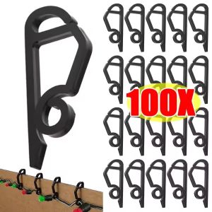 Dizoey 100Pcs Christmas Light Wire Clip Outdoor Gutter Hooks Tree Securing Led Cable String Rope Holder Clamp Weatherproof S-Shaped