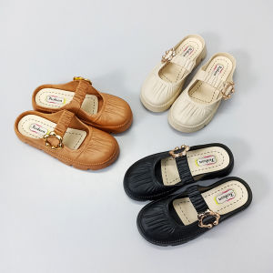 Sampai7an SPT-63 Sepatu Sandal Wanita Kasual Model Slip On Cewek Woman Fashion Kerut Gesper Bunga Korea COD
