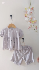 Nasya HIjab-Setelan Anak Perempuan Terbaru Usia 0-5 Tahun Bahan Rayon Motif Bunga Nayara One Set Baby Lucu setelan anak baju dan celana