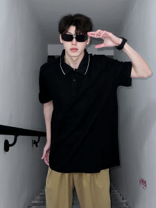Áo Thun Polo Tay Ngắn Màu Đen Cho Nam Mùa Hè Thanh Lịch Cổ Polo Tay Ngắn Chất Liệu Cao Cấp Thoải Mái Thời Trang