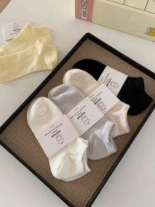 Thoáng Khí Thoải Mái Nữ Tất Cổ Thấp Tất Sọc Màu Nguyên Chất Mùa Hè Sinh Viên Tất Ngắn Bé Gái Tất Phong Cách Trái Tim Đi Học