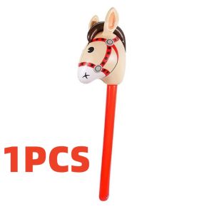 1-3pcs Inflatable Horsehead Stick Inflatable Balloon Cowboy Cowgirl Farm Animal Theme Birthday Party Decoration Childrens Toys
