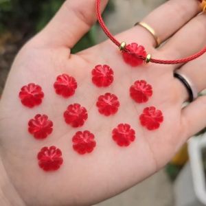 Vòng tay Cỏ 4 lá Ngọc Agate Đỏ dây cáp cho mệnh Hoả và Thổ - Phong Thuỷ TUDO