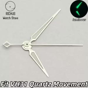 VH31 Silver Watch Hands Set for VH31 Quartz Movement Hour Minute Second Hands Wristwatch Replacement Repair Parts Accessories