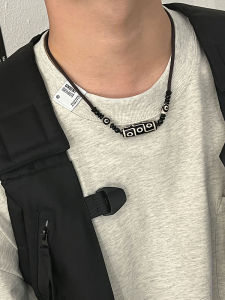 สร้อยคอแบบชาย 9 รู เครื่องประดับสไตล์ชาติพันธุ์ สร้อยคอแบบชาย 9 รู จี้หินมัมโบ ทรงติดกระดูกไหปลาร้า สำหรับผู้หญิง สไตล์ย้อนยุค