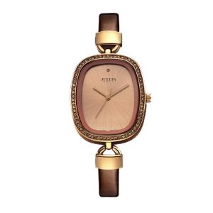 Đồng Hồ Thời Trang Nữ Julius Retro Đính Đá Rhinestone Đơn Giản Cao Cấp Da Khóa Kim Loại Mặt Tròn 30mm Kháng Nước 30m