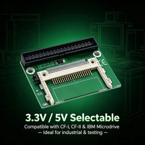 TISHRIC 3.5" CF to IDE 40Pin Adapter Card Dual/Single Side Compact Flash to 40Pin IDE Female/Male Converte 5V 4Pin for Laptop PC