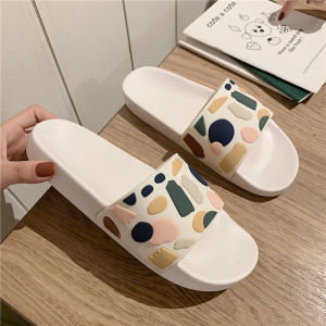 Casual Flat Indoor Slippers Home Shoes Bathing Non-Slip Summer Couples Slip-On PVC Comfortable Home Slippers Korean Style