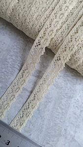 (Per 5 Meter) RDR373 Renda Rajut Putih Lebar 12Cm Motif Cantik