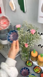 Set 4 Bát Đĩa Sứ Nhỏ Đựng Nước Chấm Họa TIết Thổ Cẩm Nhiều Màu Sắc Phong Cách Nhật Bản