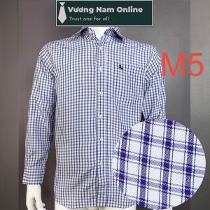 Áo sơ mi nam trung niên vải KATE họa tiết form rộng dài tay công sở VNO113