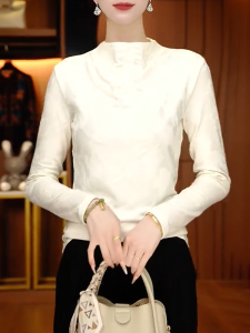 QINGNAER | Sleek Elegant Versatile Stylish Slimming Casual Long Sleeve Top