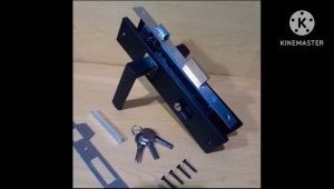 KUNCI PINTU RUMAH FULL SET/KOMPLIT UKURAN BESAR 25 CM FULL BLACK HANDLE PINTU RUMAH MODEL GAGANG KOTAK MINIMALIS FULL BLACK