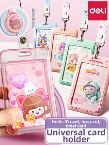 deli | Student Use Clear Card Holder With Lanyard For Various IDs