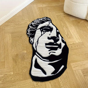 VIKAMA Vintage Art Face Thảm Mềm Chống Trượt Phòng Ngủ Trong Nhà Thảm Chống Phai Màu PVC Chống Phai Màu Cho Lối Vào Tiền Sảnh Phòng Khách