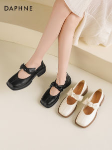Daphne Retro Mary Jane Womens Shoes Spring 2025 New French Thick Heel Small Leather Shoe Soft Bottom Single Shoe Women