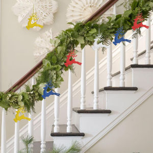 【On Sale】6Pcs Christmas Reinde Decoration Baubles Christmas Deer Bell Pendant Christmas Elk Ornaments