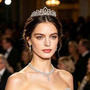 Sparkling Rhinestone Crown Silver Color Bridal Headpiece Wedding Hair Accessories Women Birthday Party Prom Tiara Gift