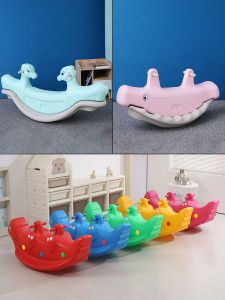 Kids Double Rocker Indoor Rocking Horse Kindergarten Plastic Seesaw For Home Amusement Park Outdoor New Toys