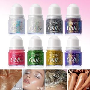 เจลกลิตเตอร์วิ้งค์ 8 สี สำหรับแต่งตา ผม ตัว ไฮไลท์เตอร์วิ้งค์สดใส แต่งหน้าสไตล์เมอร์เมด สำหรับงานปาร์ตี้ ไนต์คลับ การแสดงบนเวที 20 กรัม