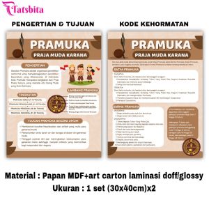 TATSBITA Pajangan Hiasan Dinding Dekorasi Wall Decor Poster Pengertian & Tujuan Pramuka Serta Kode Kehormatannya Untuk Sekolah SD/SMP Ukuran 30x40cm