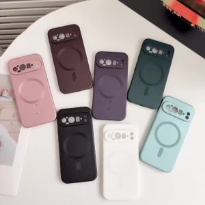 Metallic Texture Magnetic Case for Google Pixel 11 10 9 Pro XL 10A 9A 8A 7A for Magsafe Wireless Charge Shockproof Phone Cover
