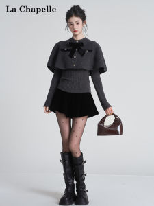 La Chapelle | Soft Warm Knit Base Layer Set With Cape