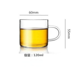 Coffee Cups Set of 6 High Borosilicate Glass 100ml/120ml Transparent Glasses with Handle High-temperature Resistant Teaware Mugs