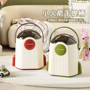 Home Use Large Capacity Trash Can Childrens Room Living Room Kitchen Press Type round Barrel Shaped Garbage Bin Family Cleaning Tool