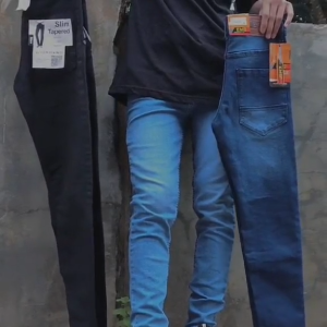 Celana Jeans Panjang Pria Model Slimfit Jeans Skinny Cowok Bahan Melar Stretch Jeans Hitam Biru Grey
