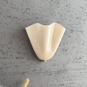 Retro Colorful Berry Glass Wall Lamp French Shell Shape Background Wall Living Room Bedroom Bedside Interior Decoration Lamp