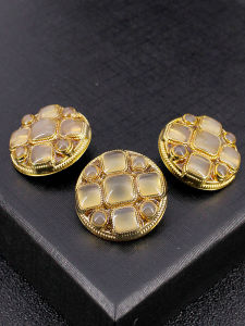 Nút Kim Loại Cao Cấp Màu Vàng Tròn Trơn Trang Trí Cho Áo Len Nữ Áo Khoác Vest Áo Khoác Ngoài Nút Trang Trí Nút Quần Áo