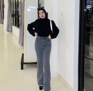 HW Cutbray Jeans Wanita  Celana Cutbray Jeans Import Basic Korean Style