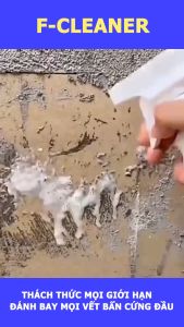 Dung Dịch Tẩy Trắng Vệ Sinh Sàn Nhà Dạng Xịt F-Cleaner X5 650ml Làm Sạch Bề Mặt Sàn Đá Hóa Đường Chỉ Gạch + Tặng Khăn Lau