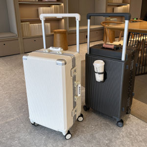 2025 New Large Capacity Wide Pull Rod Travel Suitcase for Men And Women Students Multifunctional Leather Box New Model