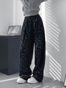Loose Wide Leg Pants Womens Autumn High Waist Loose Fitting Lazy Comfortable Cotton Velvet Straight Tube Yamamoto Pants