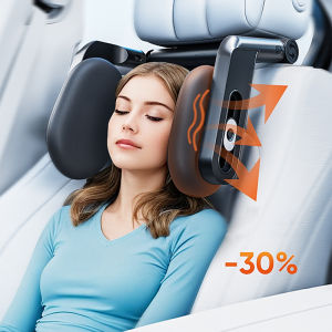 SEAMETAL Car Headrest Side Pillow Head Neck Support Travel Sleeping Pillow Multifunctional Car Hook Car Phone Holder