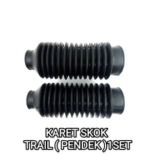 Karet Skok Trail Pendek (Harga Per Set Isi 2) - Rubber Boot Cover Pelindung Pengaman Sok Shockbreaker Depan Trail Universal Segala Motor Panjang 16 CM Centi