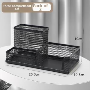 Good | Creative Stylish Metal Mesh Desk Organizer Multi-Function Pen Holder Large Capacity