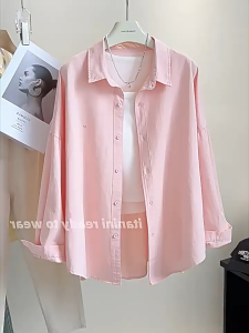 Blouse Women Shirt New Korean Style Loose Embroidered Long Sleeve Shirt