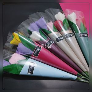 Buket isi 2 pcs bunga tulip kain flanel murah cek deskripsi