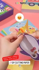 Zoetoys Diy Cutting Paper | Mainan Gunting Aktivitas Latihan Lembar Kerja Menggunting Papercut Art n Craft Cut Activity Set | Animal Origami Paper Craft Funny | Mainan Edukasi Anak